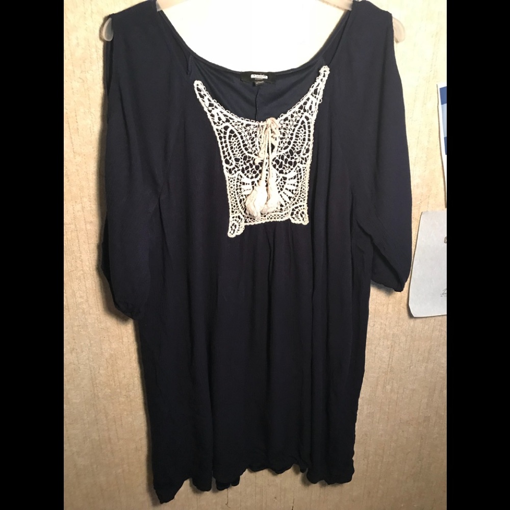 Cold shoulder plus dress